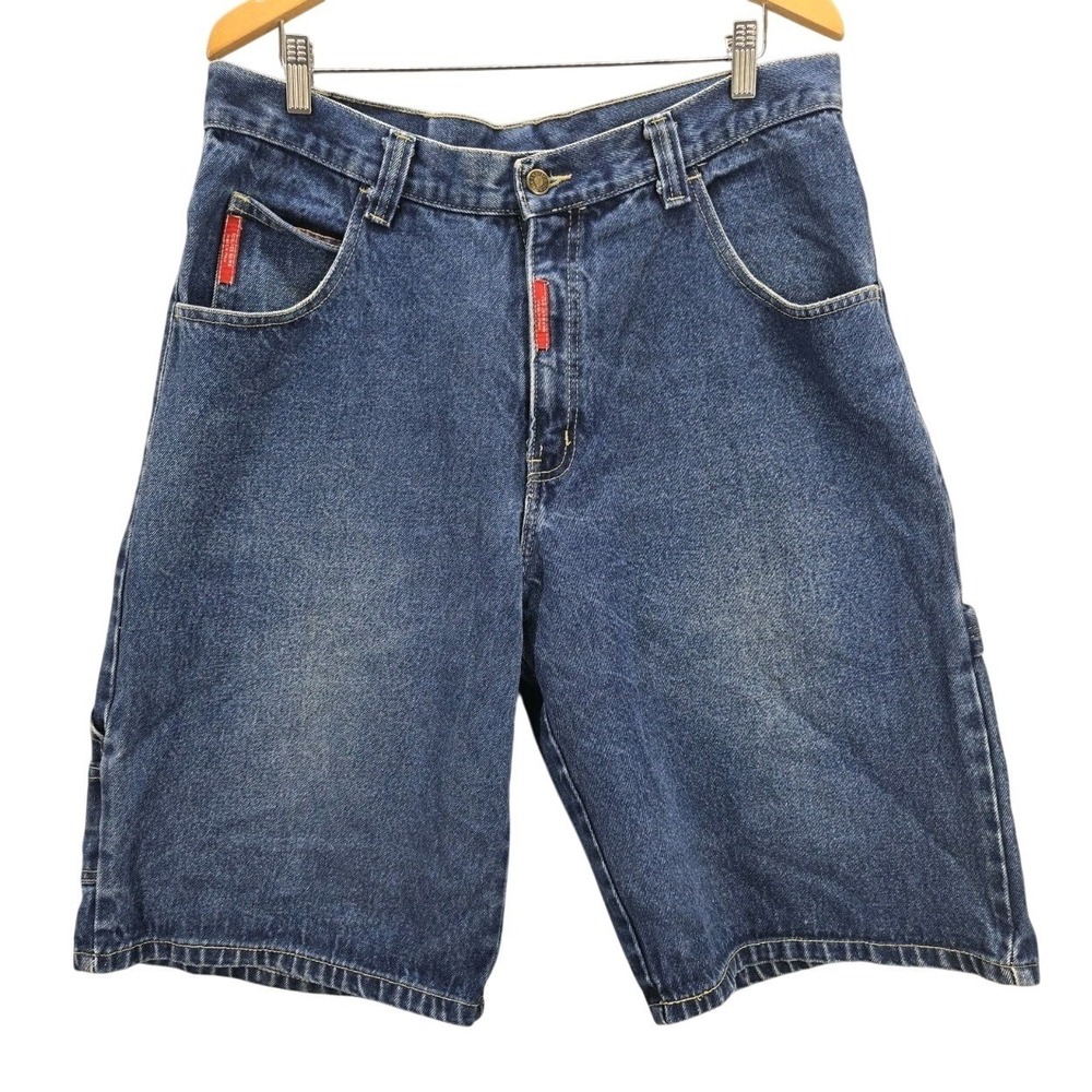 Vtg Iceberg Y2K Mens Baggy Carpenter Jean Shorts Jorts Skater Hip Hop 90s Sz 38